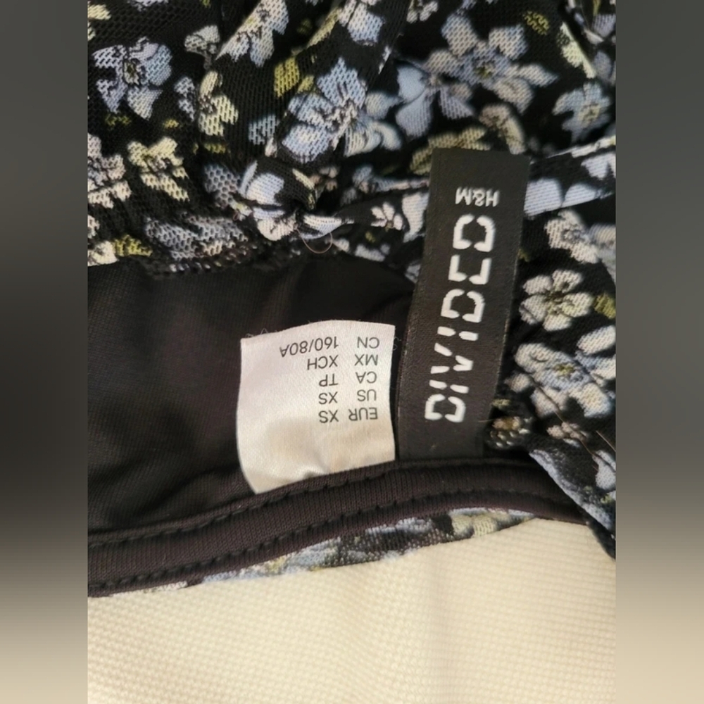 Black Floral Slip Dress with White Daisy Print - Picture 5 of 5